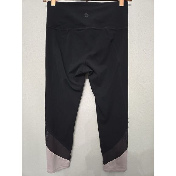 Athleta Colorblock Salutation Tight Womens‎ Size S Leggings Black Mesh - Picture 2 of 8
